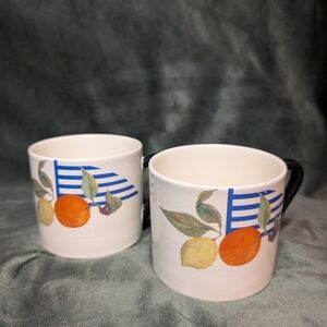 La Ronde Des Fruitsby By Faiencerie De Gien France Coffee  Cups 2